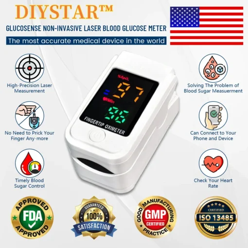 DIYSTAR™ GlucoSense Non-Invasive Laser Blood Glucose Meter