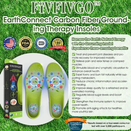 Fivfivgo™ EarthConnect Carbon Fiber Grounding Therapy Insoles